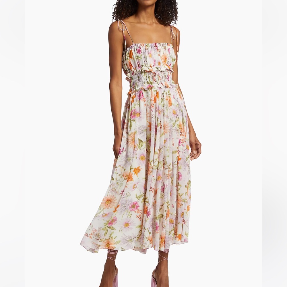 En Saison Constantina Floral Chiffon Midi-Dress
